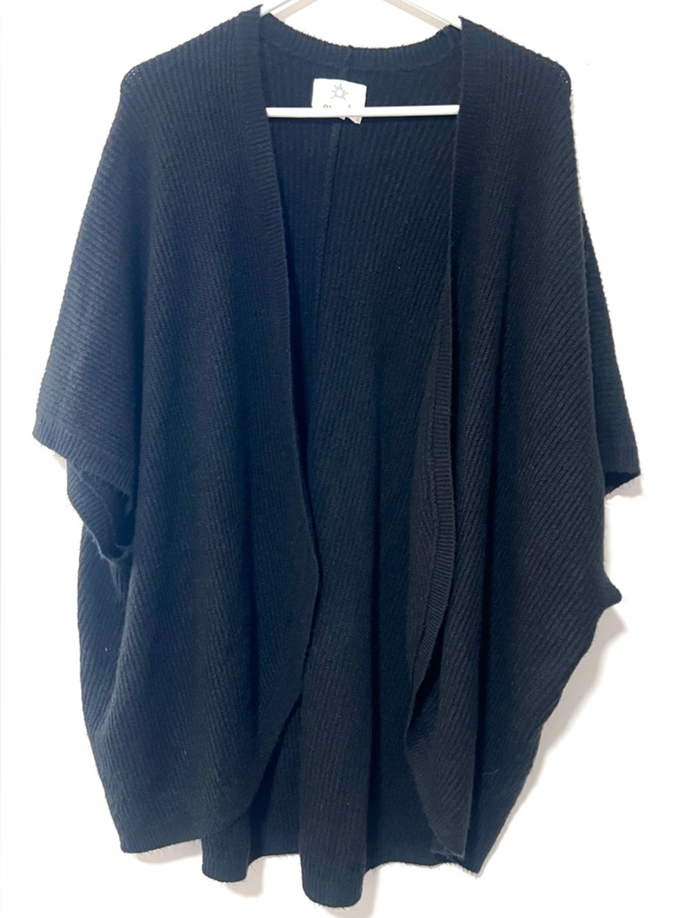 Offline by Aerie Black Oversized Knit Cardigan Vest Size, Open Front, XS/S
